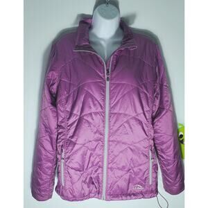 L.L.Bean Womens Lightweight Quilted Purple ZIp up Jacket Size Large Preppy Boho
